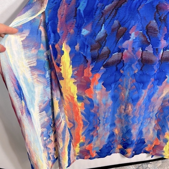 Lulus Flying Watercolors Royal Blue Maxi Dress size XS NWT - Picture 7 of 8